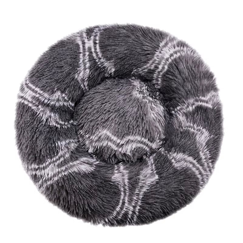 Round Plush Dog Bed and Cat Basket - Washable Winter Warm Pet Sofa for Small, Medium, and Large Dogs
