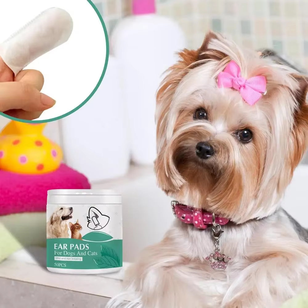 100-Piece Dog Toothbrush Kit with Non-Woven Fabric Dots for Effortless Dental Care Wipes for Cats and Dogs
