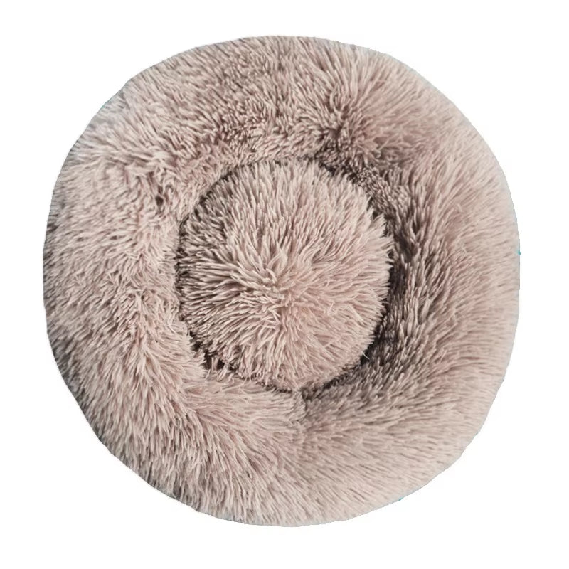 Round Plush Dog Bed and Cat Basket - Washable Winter Warm Pet Sofa for Small, Medium, and Large Dogs