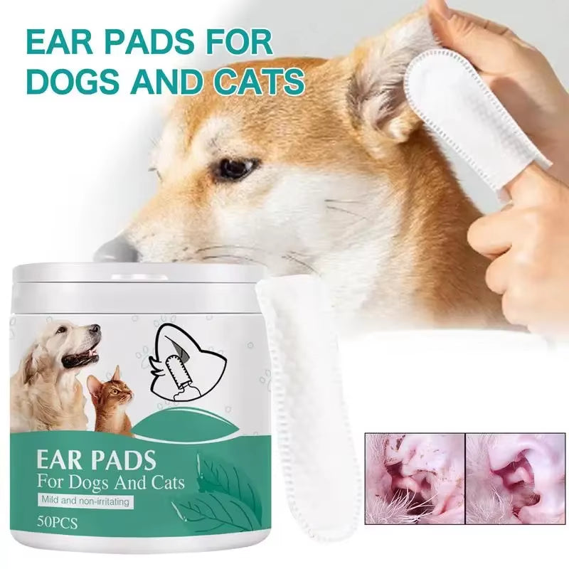 100-Piece Dog Toothbrush Kit with Non-Woven Fabric Dots for Effortless Dental Care Wipes for Cats and Dogs