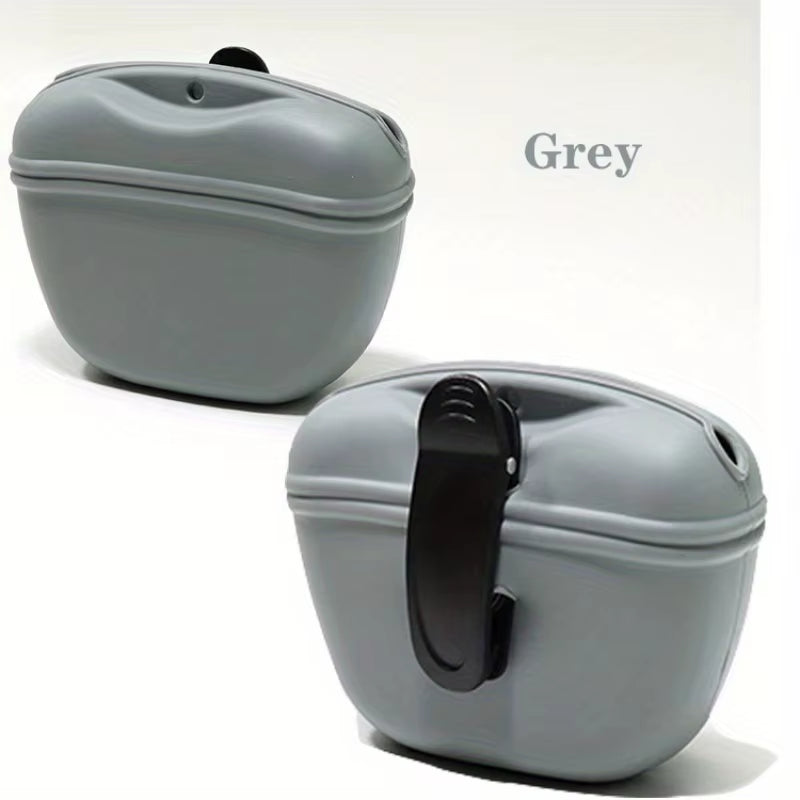 Silicone Dog Treat Bag Pet Portable Dog Training Waist Bag Waterproof Dog Snack Training Bag with Magnetic Clip Pet Outing